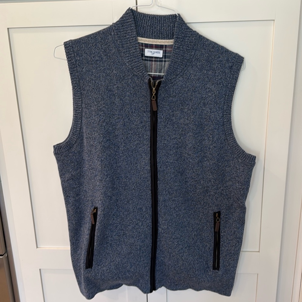 Tom James Zip Sweater Vest Size M